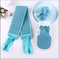 ผ้าขนหนูอาบน้ำ สามชิ้นหนาถูทำความสะอาดโคลน Bath Ball ชุดรวม Back Rubbing Strip Exfoliating ถุงมือ Back Scrubber