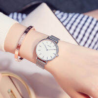 GUOU 6003นาฬิกาข้อมือผู้หญิงใหม่บางแฟชั่นใหม่ล่าสุด Shi Ying Simple Dial แบบตาข่าย Jam Tangan Pasangan