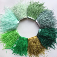 52 สีนกกระจอกเทศ Feather Trims พู่ 3-4 "สีขาว Plume บนริบบิ้นสำหรับงานแต่งงานเสื้อผ้าชุดตกแต่งเย็บหัตถกรรมขายส่ง-ea8