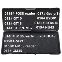 ไม่มีกล่องดำ011b-020 Lishi 2 In 1อ่าน Fo38 Gt10 Gt15 B106 Gm37 Gm39 Gm45 Byd01 Byd01r Hu49 Hu43สำหรับ Geely อุปกรณ์ช่างกุญแจ