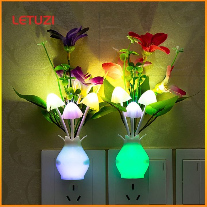 LZ】✷♈ Creative Colorful Led Night Light Luminous Vase US/EU ...