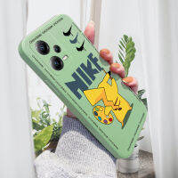 เคสสำหรับ Xiaomi Redmi Note 12 4G Note 12 5G Note 12 5G Note 12 Pro 5G แฟชั่น Pikachu น่ารัก Pokémon สแควร์คลุมทั้งหมดปลอกซิลิโคนน้ำเคสป้องกันทนแรงกระแทกกล้อง