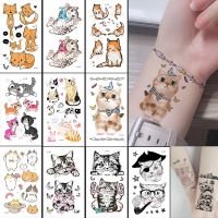 10Pcs Waterproof Temporary Tattoos for Children Small Cat Tattoo Stickers for Kids Hand Fake Tatoo Body Art Child Tattoo