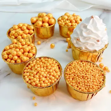 Edible Supar Gold Beads Pearl Bar Sugar Ball Fondant DIY Cake Baking  Sprinkles Ball Bottle Package