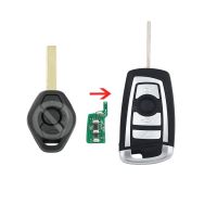 Kunci Remote Mobil แบบพับได้315Mhz 433Mhz 868Mhz พร้อมชิป ID46สำหรับ BMW CAS2 1 3 5 6 Series E93 E60 X3 X5 HU92เจียระไน