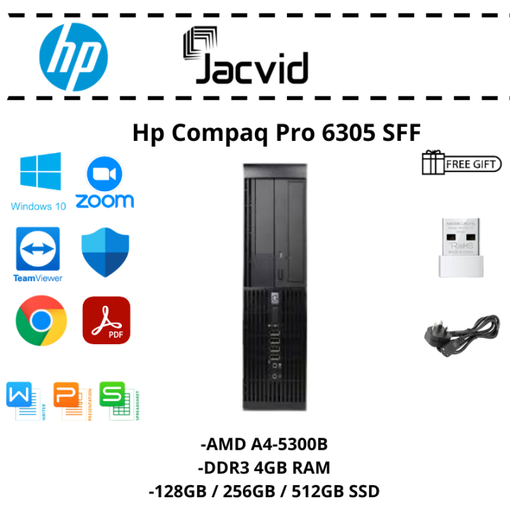 HP Compaq Pro 6305 Small Form Factor Desktop (AMD A4-5300B / 4GB Ram ...