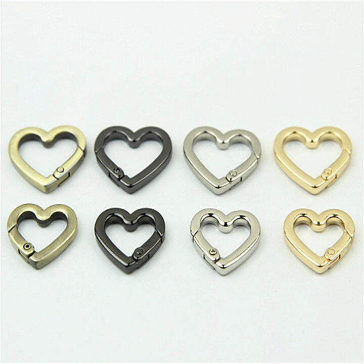 keyring-bag-clip-pendant-handbag-leather-buckle-snap-ring-chain-openable-connect-spring-gate-heart