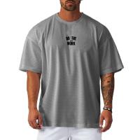 Oversized T-shirt Mens Dropped Shoulder Short Sleeve Fitness T Shirt Summer Big Mesh Sexy Loose Gym Clothing Basketball Jersey