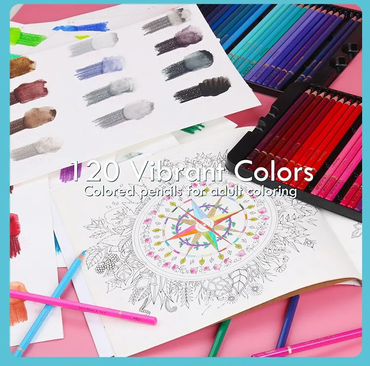 Drawing 180 Color Water-soluble 180Pcs Colored Pencil Water