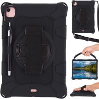 [Gobuy999] Casing Tablet ซิลิโคนนิ่มสำหรับ [iPad Mini 1 2 3 4 5 6 Air 2 3 4 Pro 9.7 10.5 10.9 11 2017 2018 2021 2020 2023] ฝาครอบขาตั้งแบบหมุนได้พร้อมที่จับปลอก Tali Bahu