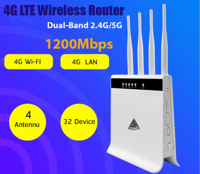 4G CPE Wireless Router เร้าเตอร์ ใส่ซิม,1200Mbps Dual-Band 2.4G+5G รองรับ 3G,4G ,Turbor Fast Speed Melon LT16D