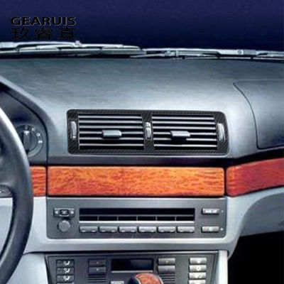 คาร์บอนไฟเบอร์รถยนต์จัดแต่งทรงผมสำหรับ BMW E39 5 Series 1998-2003ภายในเครื่องปรับอากาศ Vent O Utlet สวิทช์ปุ่มอัตโนมัติปกสติกเกอร์