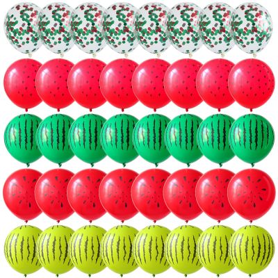 【CC】 40pcs Watermelon Balloons Hawaiian Supplies Wedding Decoration Birthday Ballon