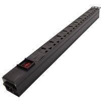 10ac ต่อตู้ Pdu สวิตช์ C14 Iec320ไลท์นิ่งพร้อมอะลูมิเนียมตัวผู้