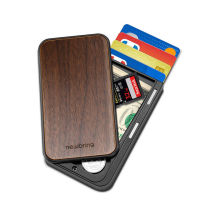Hot Selling  New-Bring Slide Credit Card Holder Novelty Wallet with wood cover Slim Front Pocket RFID Money Clip for Men
