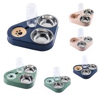 Pet Three Bowls Bowl Rice Bowl Food Bowl Anti Overturning Automatic Drinking Three Bowls Drinking Bowl