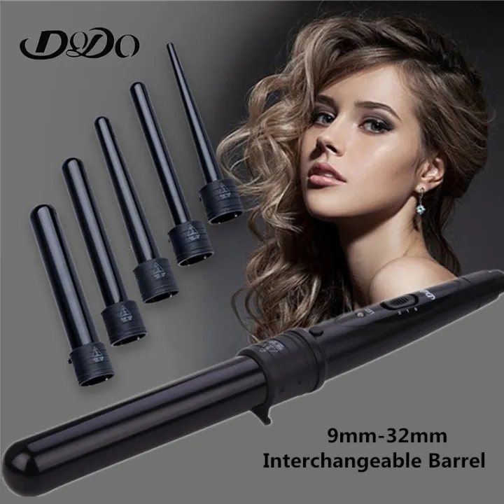 DODO Pro Salon 5-in-1 Interchangeable Hair Curling Iron Hair Curler  Multi-Size Roller Heat Resistant Glove Styling Set | Lazada PH