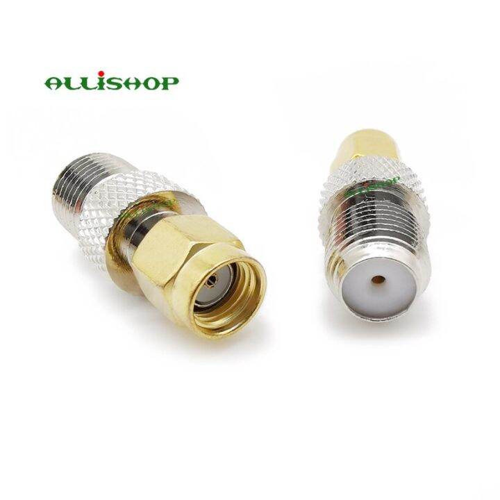 rp-sma-plug-to-f-jack-straight-coaxial-connector-rf-sma-f-adapter-allishop-50ohm-rp-sma-male-to-f-type-female-rf-adapter-electrical-connectors