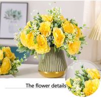 1 Bundle Silk Peony Bouquet Home Decoration Accessories Wedding Party Scrapbook Fake Plants Diy Pompons Artificial Roses Flowers Artificial Flowers  P