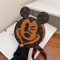 กระเป๋าสตรี2021กระเป๋าสะพายใหม่ Niche Design Crossbody Bag Small Cartoon Cute Mobile Phone Bag Mickey Bag