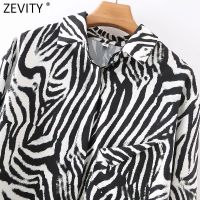 Zevity 2021 New Women Vintage Leopard Tie Dye Printing Casual Smock Blouse Female Single Pocket Shirt Chic Blusas Tops LS7612