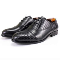 Mens Oxford shoes genuine leather fashion designer wedding party office dress shoes for men lace up business formal footwear