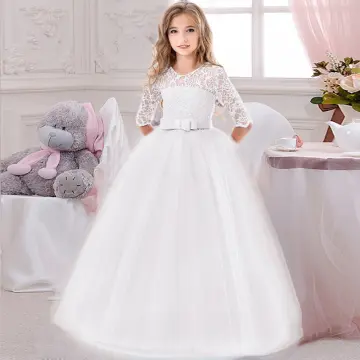New Arrival Lace Backless 1-14 Years Girls Dresses For Special Occasions  Long Flower Girl Dresses Wedding Kids - AliExpress