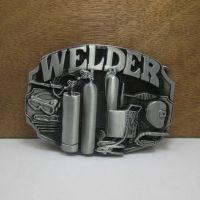 【CC】✈☃☬  BuckleClub retro western welder jeans gift  belt buckle FP-02228 pewter finish for men 4cm width loop drop shipping