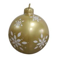 ลูกบอลเป่าลมสำหรับตกแต่งเทศกาลคริสต์มาสกลางแจ้งขนาด60ซม. ลูกบอลอุปกรณ์ตกแต่งบ้านต้นคริสต์มาสสำหรับเทศกาลคริสต์มาสพีวีซีขนาดใหญ่