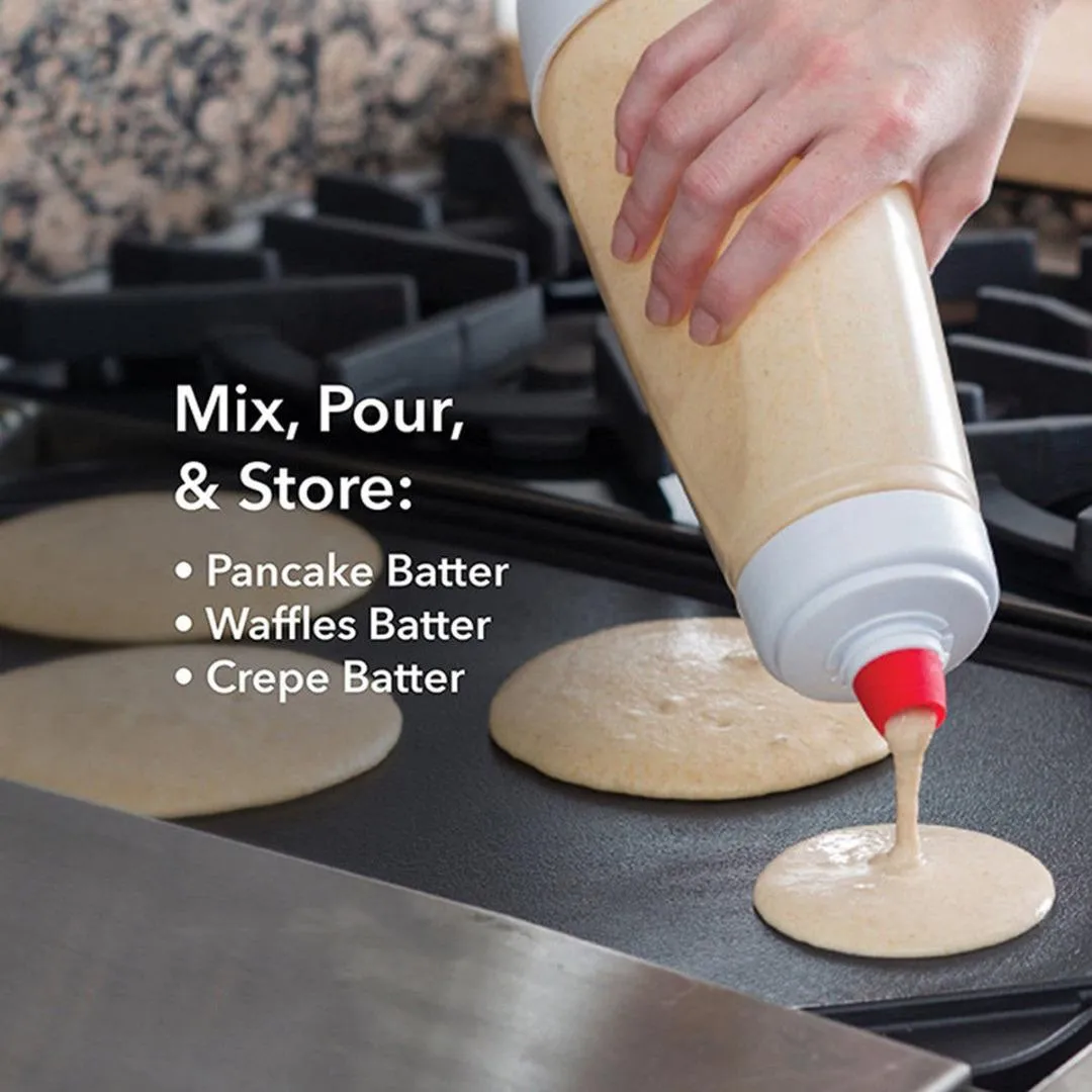 H & JOY 1065ML Pancake Batter Mixer Chai Tay Bánh Quế Crepes Dispenser Với  BlenderBall Dây Whisk 