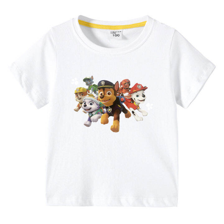 paw-patrol-เสื้อยืดแขนสั้นลายการ์ตูนสำหรับเด็ก-เสื้อซับในผ้าฝ้ายแขนสั้นเด็กชายหญิงทารกฤดูร้อน0000