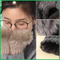 QIZUI Fashion Sheep Wool Knitted Wrist Gloves Exposed Finger Faux Rabbit Fur Couples Fingerless Mittens