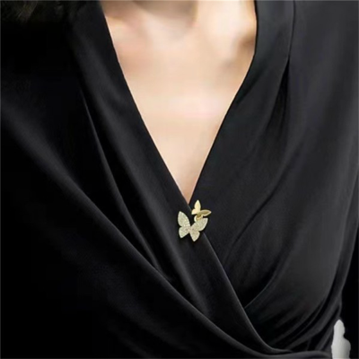 New Butterfly Brooches For Women Charm Crystal Gold Color Brooch Pins Party Wedding Gifts Clothing Accessories Jewelry Gift