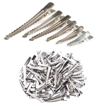 10pcs 25/30/35/45/50/60mm Clips Single Prong Alligator Hairpin With Teeth Blank Setting Jewelry Making Base For DIY Hair Clips