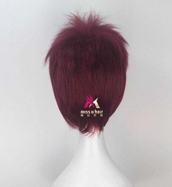 ready-player-one-artemis-cosplay-burgundy-short-wig-halloween-heat-resistant-synthetic-wig