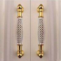 【CW】 96MM deluxe fashion gold furniture handle glass diamond wine cabinet wardrobe door pull k9 crystal dresser drawer