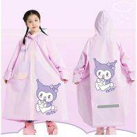 Sanriod Anime Kuromi Cinnamoroll Melody Kids Raincoat เสื้อกันฝนกันน้ำสำหรับสาว ๆ แคมป์ปิ้งทัวร์เดินป่ากลางแจ้ง Poncho