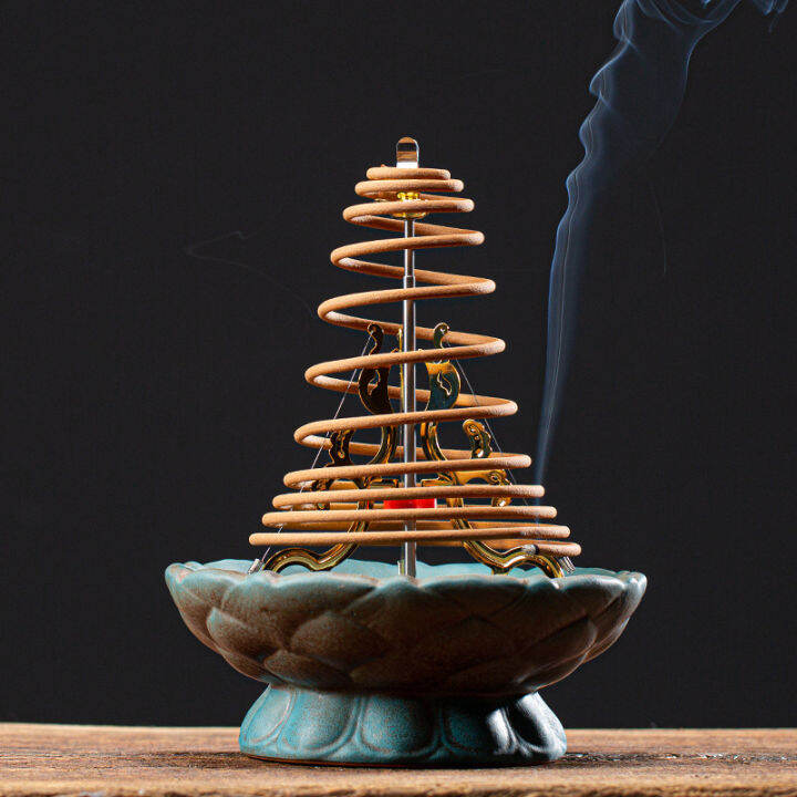 Pan Xiang ceramic tray with largesized pan Xiang point sandalwood 12/