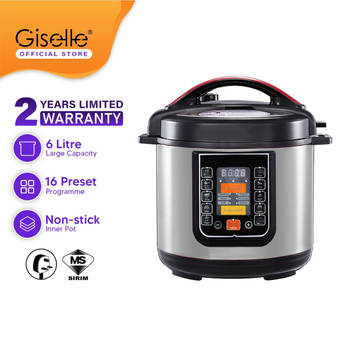 Giselle 16 in 1 Electric Digital Multi Function Pressure Cooker with 16