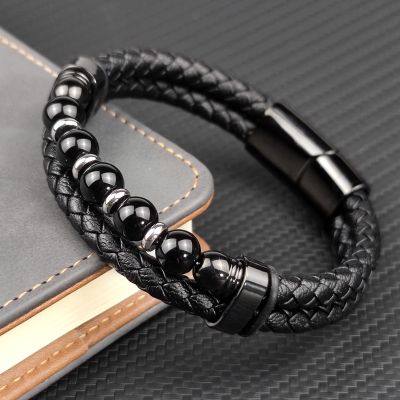 Jewelry 2022 Jewelry Chakra Mens Rosary Stainless Steel Chain Beads For Bracelets Genuine Leather Women Magnetic Natural Stone