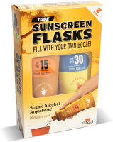 GoPong Hidden Sunscreen Alcohol Flask, 2 Secret 8oz Suntan Booze Bottles, Smuggle Liquor for Cruises, Concerts, Dorms and Games