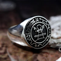 EYHIMD Seal Of Solomon Seal Ring Magic Runes Stainless Steel Signet Rings Pagan Amulet Jewelry