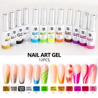 【hot】 8ml Gel 12 Colors Painting UV Manicure Tools Design Varnishes