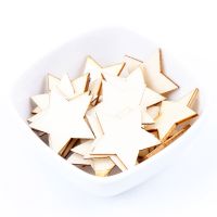 【YF】❃✠❀  Wood Star Pattern Scrapbooking Collection for Accessory Sewing 10-30mm 50pcs