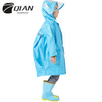 2021QIAN 3-10 Years Old Fashion Waterproof Kids Boys Girls Raincoat Hooded Rain Poncho Cartoon Rain Gear Children Rain Coat Suit