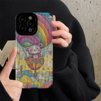 เคสลูงโป่งหมีลมร้อนสำหรับ iPhone 14/13/12/11 Pro Max 12 13 Mini 6 6S 7 8 Plus X XR XS Max ปลอกด้านหลังนิ่มกันกระแทกแฟชั่นที่สร้างสรรค์ฝาครอบโทรศัพท์พร้อมเลนส์คลุมทั้งหมดฝาครอบป้องกันกล้อง