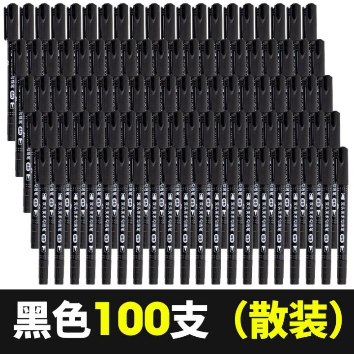 100pcs-double-headed-oily-hook-pen-set-0-5-1-0mm-thin-headed-quick-drying-non-fading-student-painting-black-art-marker