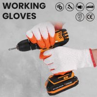 12 Pairs Gloves Rubber Coated Anti-slipWorking for Construction Gardening Safety