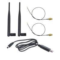 2 x 6DBi 2.4GHz 5GHz Dual Band WiFi RP-SMA Antenna &amp; 1x USB DC 5V to DC 12V 2.1mm x 5.5mm Module Converter DC Barrel