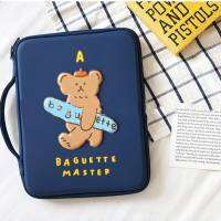 11in Bear กระเป๋าแท็บเล็ต ลายหมีน่ารัก กันกระแทก EVA ฟองน้ำหนา ซองใส่แท็บเล็ตพร้อมที่จับนุ่ม